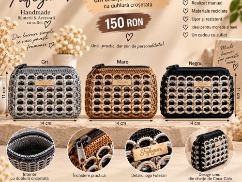 Portmoneu Handmade Fufezan din Cheițe de Coca-Cola – Model Brevetat
