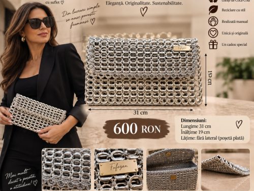 Clutch handmade Fufezan din cheițe de Coca-Cola – model brevetat